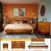 Acacia Elara 6 Drawer Dresser for Bedroom  Solid Wood Chest of Drawers, 52" Wide Mid Century Modern Dresser, Wood Drawer Organizer for Living Room, Hallway, Entryway, Caramel Finish view 3
