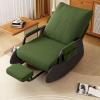 Rocking Chair with Side Bags, Adjustable Backrest Recliner Armchairs, Wide Accent Chair with Retractable Pedals, for Offices, Cafes, Reception Rooms view 1