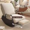 Rocking Chair with Side Bags, Adjustable Backrest Recliner Armchairs, Wide Accent Chair with Retractable Pedals, for Offices, Cafes, Reception Rooms view 4