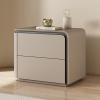 2 Drawer Nightstand, Wood Modern Bedside Table, Bed Side Table Chest of Drawers Cabinet, Space-Saving End Tables for Living Room(Brass,Right) view 1