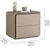 2 Drawer Nightstand, Wood Modern Bedside Table, Bed Side Table Chest of Drawers Cabinet, Space-Saving End Tables for Living Room(Brass,Right) view 2