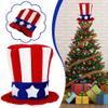 Prndkhn Patriotic Star Hat Tree Topper, 4th of July Hat Tree Topper, Red White Blue Christmas Tree Decoration, Memorial Day Tree Decorations,Independence Day Tree Toppers for Holiday Party Supplies view 3