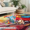 3x5 Macaw Area Rug - Parrot Outdoor Rug for Porch, Tropical Avian Area Rug Washable Non Slip for Bedroom Kitchen Living Room Entryway view 4