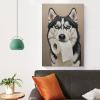 Husky with Toilet Paper Roll in Mouth, Toilet Humor, Siberian Husky Bathroom Print, Gift for Dog Lovers Canvas Wall Art Posters And Prints Room Aesthetic Bedroom Office Decor Unframe 12x18inch(30x45cm) view 4