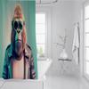 OLLIAR Home Funny Monkey Shower Curtain 36x72 Humorous Animal Gorilla Bathroom Decor Teal Polyester Thicken Fabric Bath Curtains Set with Hook view 3