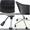 AWEECQ Office Chair Computer Chair Armless Office Desk Chair with Wheels Mid Back PU Leather Computer Chair Adjustable Swivel Task Chair for Home Office Executive Chair view 4