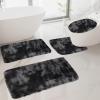 4-Piece Bathroom Rug Set - Non-Slip Microfiber Bath Mat with Water Absorbent Toilet Cover, Bath Mat Set of 4 - Microfiber Toilet Rugs Soft & Thick for Bathroom & Kitchen view 2