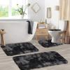 4-Piece Bathroom Rug Set - Non-Slip Microfiber Bath Mat with Water Absorbent Toilet Cover, Bath Mat Set of 4 - Microfiber Toilet Rugs Soft & Thick for Bathroom & Kitchen view 3