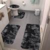 4-Piece Bathroom Rug Set - Non-Slip Microfiber Bath Mat with Water Absorbent Toilet Cover, Bath Mat Set of 4 - Microfiber Toilet Rugs Soft & Thick for Bathroom & Kitchen view 4