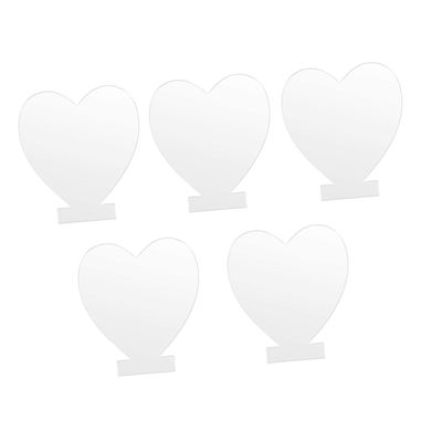 ARTIBETTER 5pcs Heart-shaped Acrylic Light Plate Transparent Led Lamp for Diy Decoration Durable and Wear-resistant Material for Valentine Day and Craft Projects