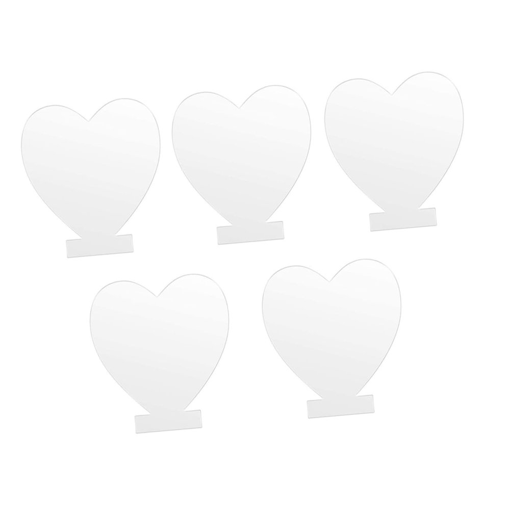 ARTIBETTER 5pcs Heart-shaped Acrylic Light Plate Transparent Led Lamp for Diy Decoration Durable and Wear-resistant Material for Valentine Day and Craft Projects