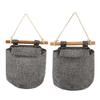 Parliky 2pcs Hanging Storage Organizer Cotton Linen Navy Style Wall Mounted view 1