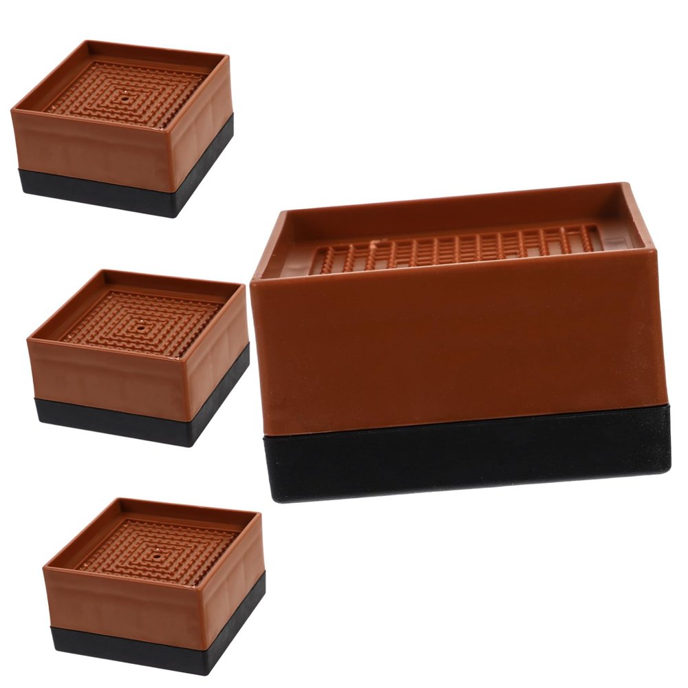 Alipis 4pcs Heavy Duty Bed Furniture Risers for Legs, Brown