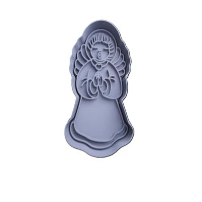 2 PCS: Singing Angel Stamp & Cutter Set/Polymer Clay/Cookie Cutter (3.50 Inches)
