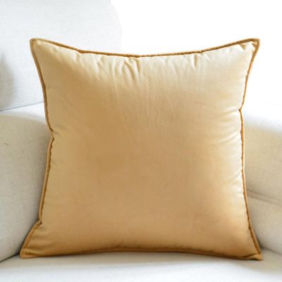 Tingting's Dream Luxury Velvet Sofa Throw Pillows Soft Decorative Sofa Couch Pillows Bed Rest Reading Pillow Chair Waist Back Cushion (Champagne Color, 4040CM/15.7"15.7")
