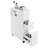 Ficwzw Narrow Floor Storage Cabinet, Free Standing Toilet Paper Holder with Slide Out Drawers, Bathroom Organize for Small Spaces, Kitchen, Laundry, Office (White) view 1