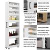 7-Tier Wood Spice Rack on Wheels, Double-Sided Kitchen Storage, Narrow Movable Storage Cart for Small Spaces, Perfect for Organizing Spices and Kitchen Essentials view 4