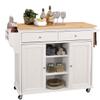 Natural and White 2 Door Kitchen Cart with 2 Drawers view 2