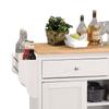 Natural and White 2 Door Kitchen Cart with 2 Drawers view 4