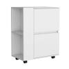Bar Cart Two Pull Down Door Cabinets and Two Open Shelves,White view 2