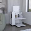 Bar Cart Two Pull Down Door Cabinets and Two Open Shelves,White view 3