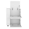 Bar Cart Two Pull Down Door Cabinets and Two Open Shelves,White view 4