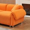112 inch orange teddy velvet fabric, with 3 pillows, three sofa can be placed in the living room and other scenes Orange teddy velvet fabric, with 3 pillows, three sofa can be placed in the living roo view 4