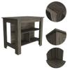 Dark Brown 3 Shelf Kitchen Island view 2