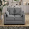 55" Loveseat Couch 2 Seater Sofa with Pillows Polyester Upholstery Duck Down Filled Cushion Sofa for Living Room Apartment,Grey view 2
