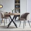 Adjust Legs Upholstered Teddy Faux Fur Dining armrest Chair Set of 2 (Light Brown) view 2