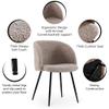 Adjust Legs Upholstered Teddy Faux Fur Dining armrest Chair Set of 2 (Light Brown) view 4