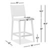 26" Farmhouse Saddle Kitchen Island Counter Stool with Back, Sunkissed Beige Leather Natural Wood view 2