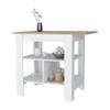 3 Shelf Kitchen Island White and Macadamia view 3