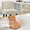 27inch counterstool, Modern Design with a Smooth, Light Colored Fabric and Circular footrest with a Gold Colored,Creates a Sophisticated and Luxurious Look Begie view 2