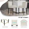 27inch counterstool, Modern Design with a Smooth, Light Colored Fabric and Circular footrest with a Gold Colored,Creates a Sophisticated and Luxurious Look Begie view 3
