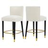 27inch counterstool, Modern Design with a Smooth, Light Colored Fabric and Circular footrest with a Gold Colored,Creates a Sophisticated and Luxurious Look Begie view 4
