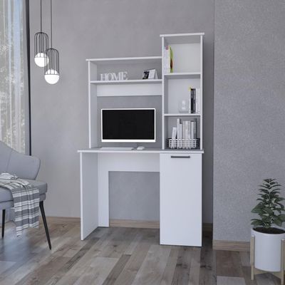 Computer Desk with Hutch and 3 Tier Storage Shelves