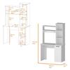 Computer Desk with Hutch and 3 Tier Storage Shelves view 3