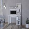 Computer Desk with Hutch and 3 Tier Storage Shelves view 4