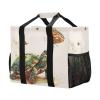 ALAZA Turtle Butterfly Watercolor Large Reusable Grocery Bag Heavy Duty Reusable Shopping Bag with Reinforced Bottom Handles Foldable Bag view 2