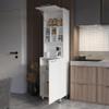 White Kitchen Pantry with Pneumatic Door and Open Storage view 2