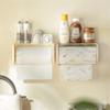 LIAN16PENG Kitchen Roll Holder Tissue Storage Box Kitchen Roll Holder Under Cabinet Wall Mounted Paper Rack for Home Kitchen Bathroom Paper Towel Holders(Orange) view 3