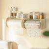 LIAN16PENG Kitchen Roll Holder Tissue Storage Box Kitchen Roll Holder Under Cabinet Wall Mounted Paper Rack for Home Kitchen Bathroom Paper Towel Holders(Orange) view 4