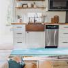 2 Pieces Kitchen Rugs and Mats,Summer Nautical Beach Sea Blue Sky Area Runner Rug Set Non Slip Floor Doormat Washable Carpet Standing Mat for Kitchen Sink Indoor Corridor,Coastal Seascape Theme view 3