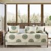 BYTIDE 6 Piece Reversible Microfiber Medallion Printed Daybed Cover Set, All Season Luxury Bedding with Bedskirt, Matching Shams, Decorative Pillow, 75"x39", Yellow Green view 2