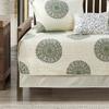 BYTIDE 6 Piece Reversible Microfiber Medallion Printed Daybed Cover Set, All Season Luxury Bedding with Bedskirt, Matching Shams, Decorative Pillow, 75"x39", Yellow Green view 3