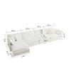 YICORPS 146.5 Modular Sectional Sofa Upholstered 4 Seater Chenille Loveseat L-Shaped Convertible Cloud Couch with 1 Ottoman and Pillows for Living Room,Apartment,Home Theater(Beige) view 2