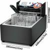 Commercial Fat Fryer Basket Deep Fryer,Commercial Electric Deep Fryer, 10L Countertop Stainless Steel Single Tank with Basket, 2500W French Deep Fat Fryer for Home Restau~/ view 2