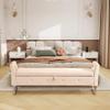 HIUU 67.9 End of Bed Storage Bench King Size,Beige Velvet Ottoman Bench for Bedroom & Entryway,Soft Ottoman Seat with Hidden Storage Compartment view 1