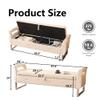 HIUU 67.9 End of Bed Storage Bench King Size,Beige Velvet Ottoman Bench for Bedroom & Entryway,Soft Ottoman Seat with Hidden Storage Compartment view 2
